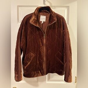 Avec Les Filles Quilted Velvet Bomber Jacket. Size S.